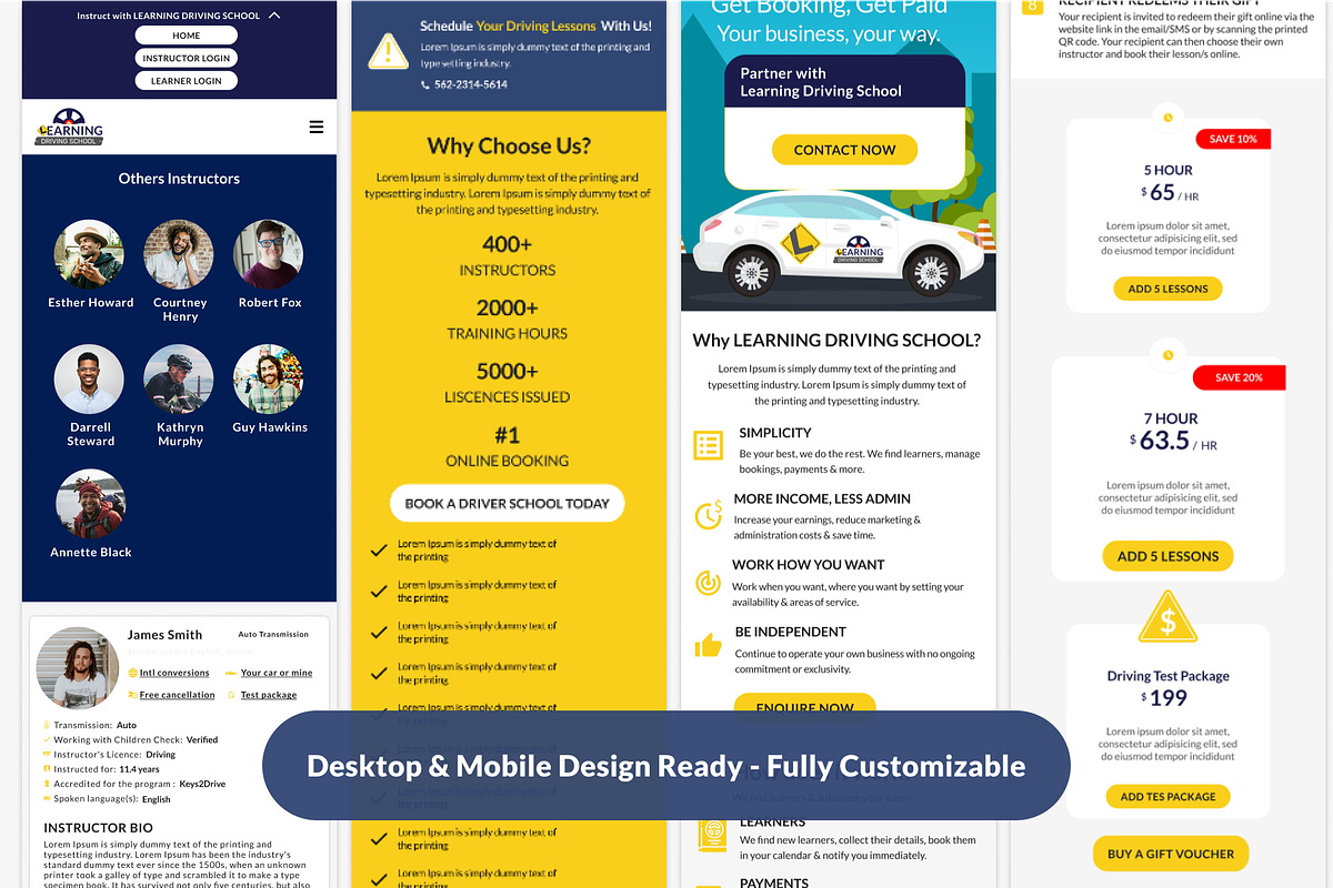 Learning Driving School Figma Design, a Landing Page Template by UI Pixel (Photo 3 of 3)