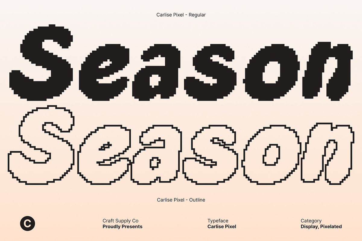 Carlise Pixel, a Sans Serif Font by Craft Supply Co. (Photo 7 of 8)