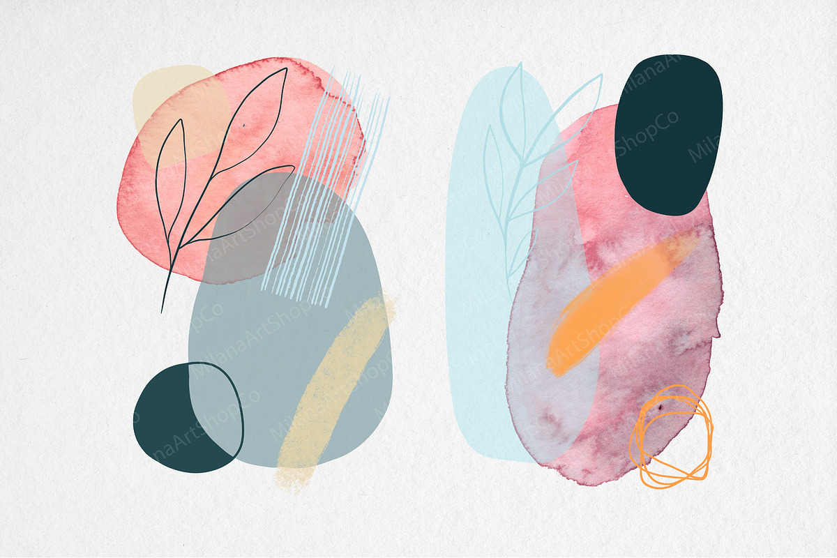 Watercolor & Procreate sets stains, a Texture Illustration by MilanaDesignShop (Photo 4 of 6)