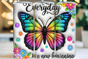 Butterfly Tumbler Wrap Inspirational, an Object 3D Model by CraftArtStudio