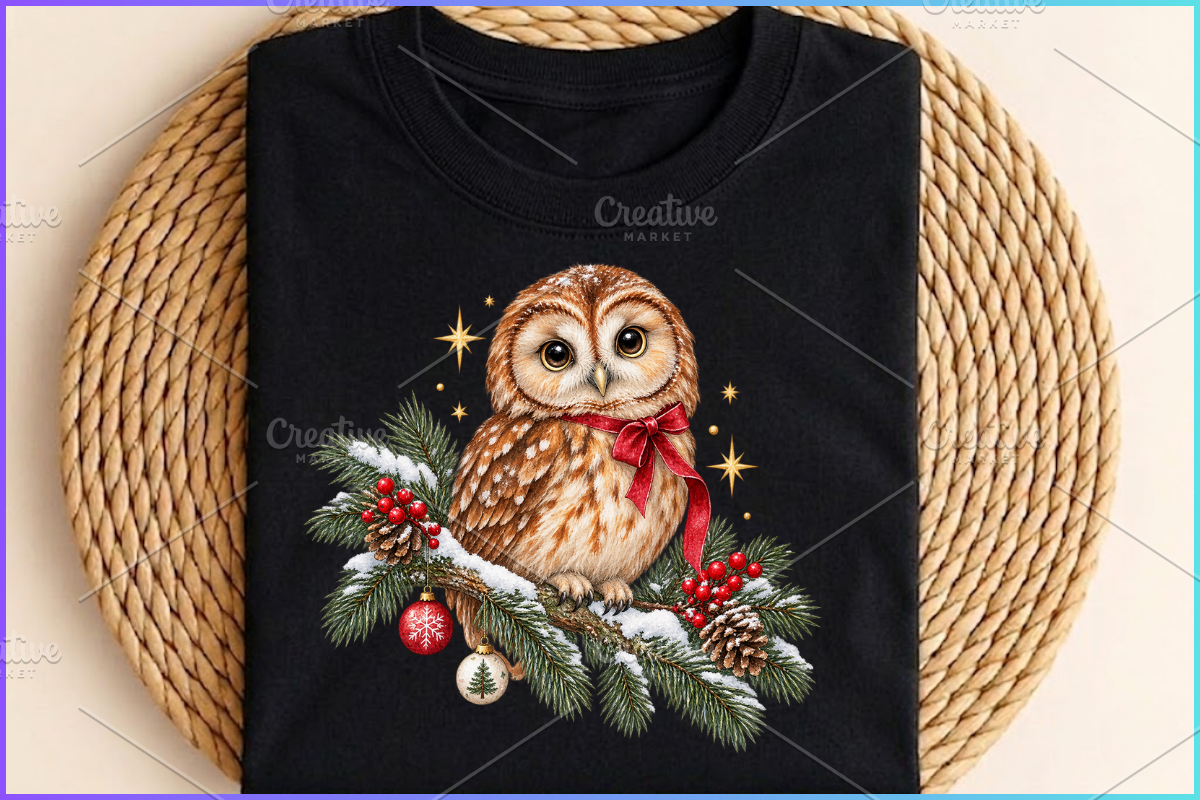 Christmas Woodland Animals Cliparts, a Seasonal Illustration by Ink Gallery (Photo 8 of 8)
