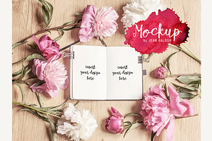 Beautiful Floral Notebook Mockup