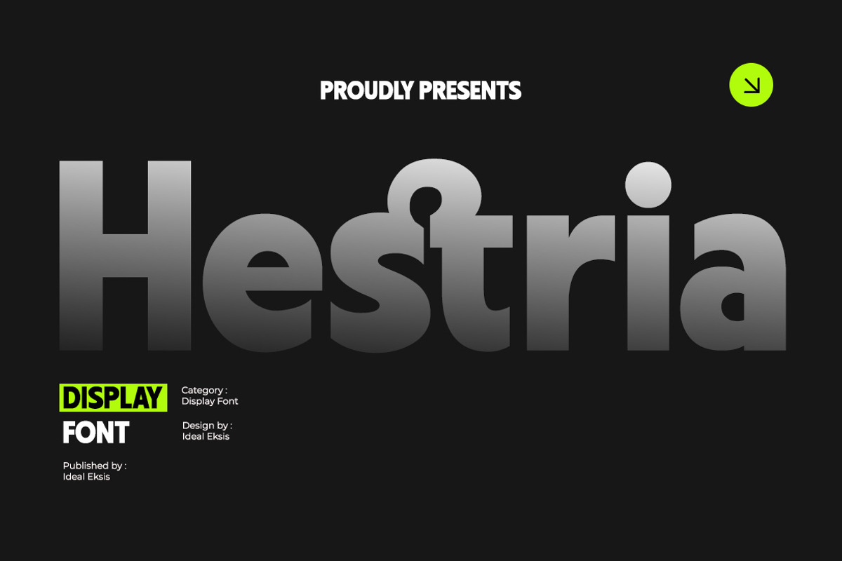 Hestria Display Font, a Font by Ideal Eksis (Photo 1 of 11)