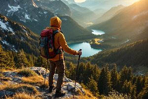 Tourist in the mountains, a Person Photo by Volff