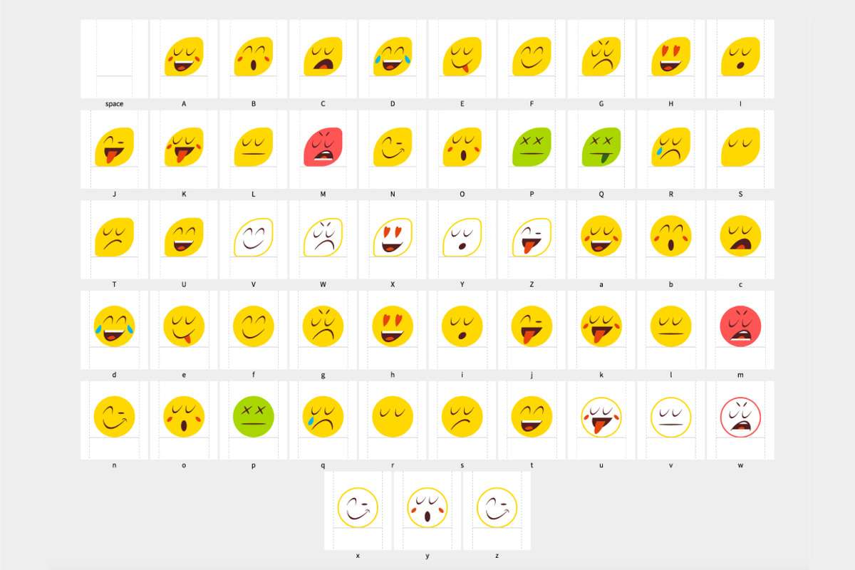 Vintage Emojis OTF Color Font, a Symbol Font by Ckybe's Corner (Photo 2 of 2)