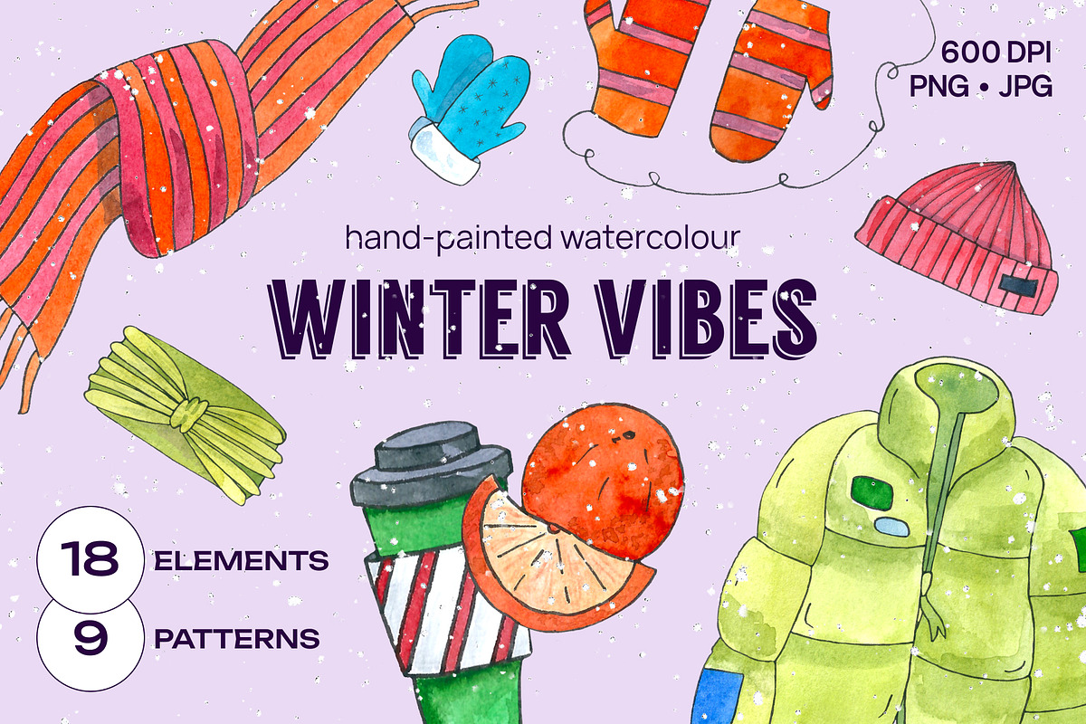 Winter Vibes | Watercolour Pack, an Object Illustration by TMETA design (Photo 1 of 9)