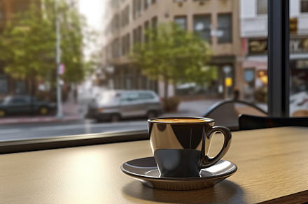 Coffee Cup on table Cafe shop Interior Blur background, a Food & Drink Photo by Natalia Klenova's Shop