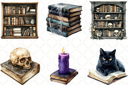 Spooky Halloween Library Clipart, an Illustration by Black Bird Studio (Thumbnail 3 of 6)