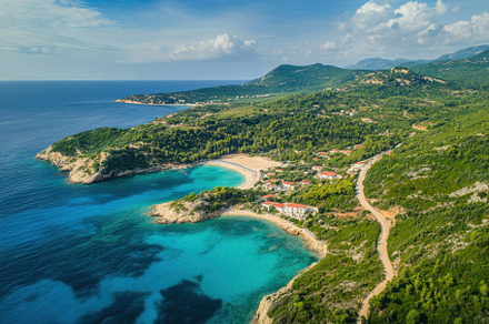 Stunning aerial view of Zakynthos Po, a Photo by Iftikhar Alam