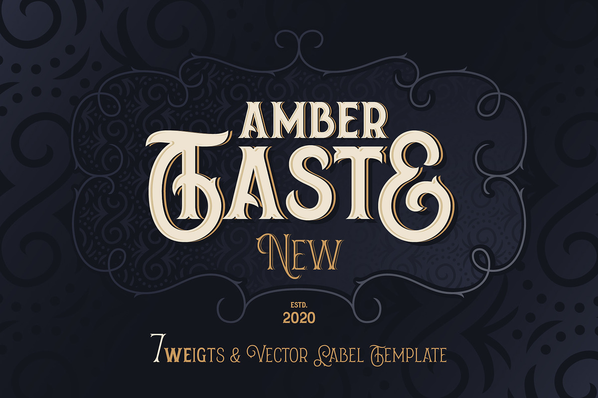 Amber Taste New! Font and Template