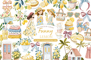 Watercolor Citrus Wedding Clipart, an Illustration by MockupWizard (Thumbnail 1 of 7)