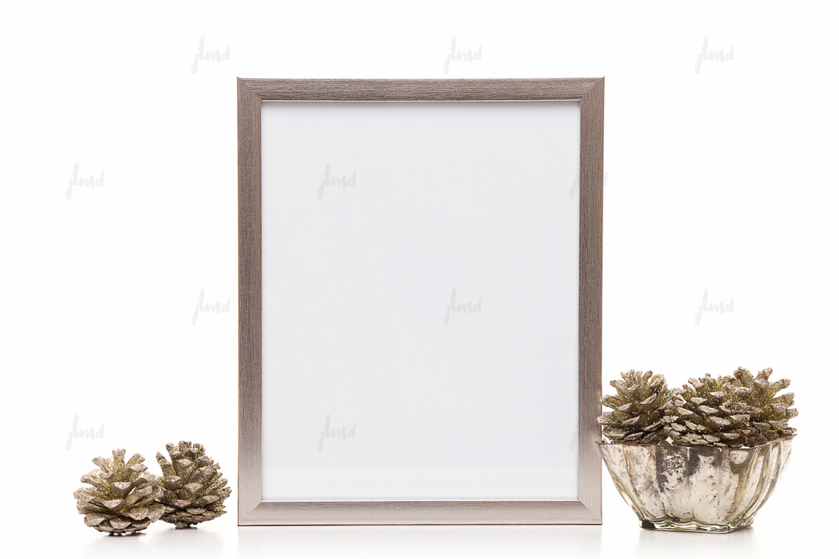 Silver 8x10 frame isolated mockup, a Print Template by JustLikeMyDesktop (Photo 2 of 3)