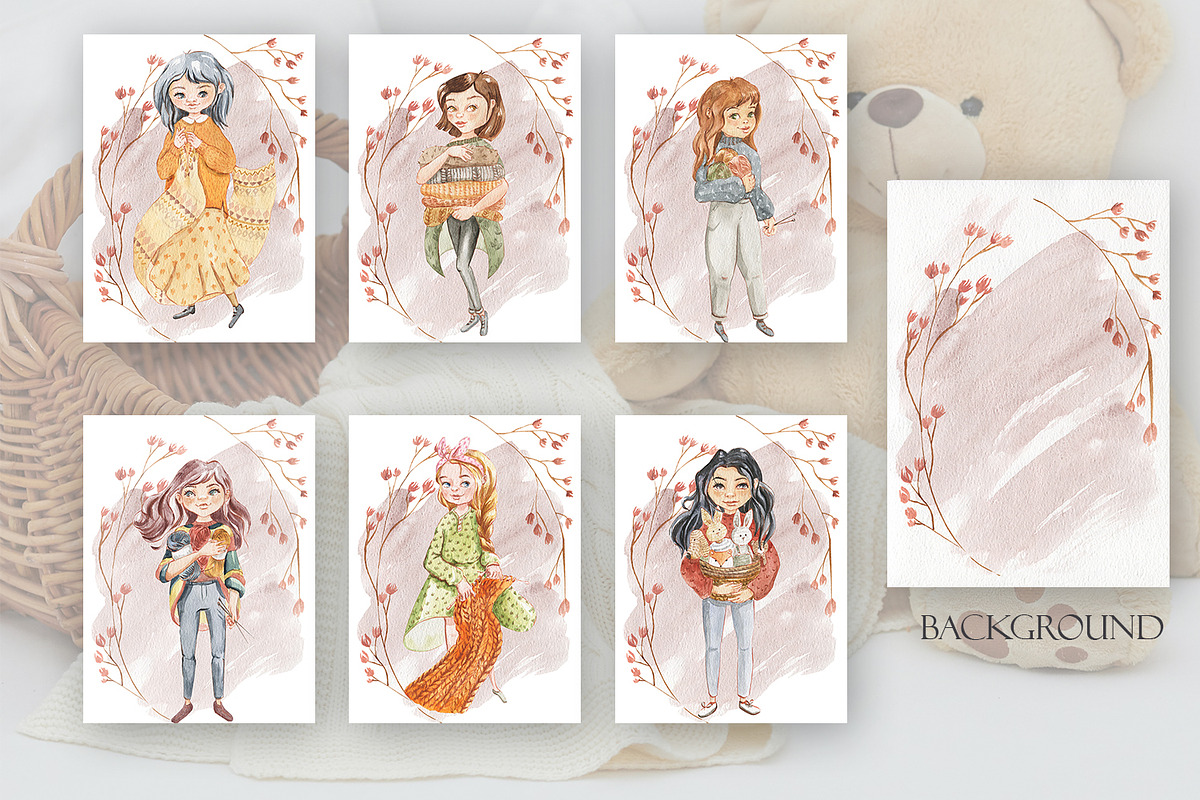 Lovely Knitting, an Illustration by Love Watercolor Store (Photo 10 of 12)