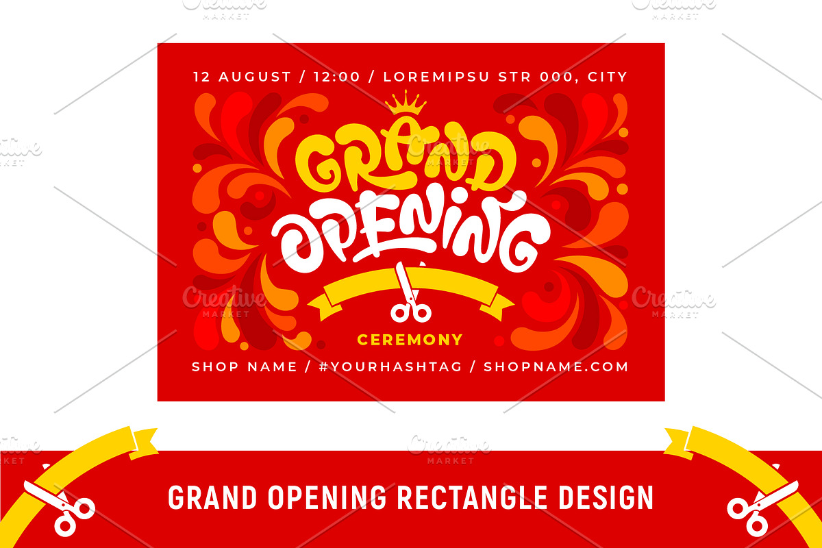 Grand Opening Lettering Set, a Decorative Illustration by Vector beauty (Photo 2 of 4)