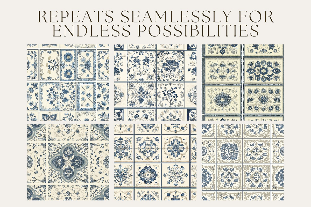 12 Persia's Blue Mosaic Patterns, a Pattern Graphic by Inknfolly (Photo 2 of 7)