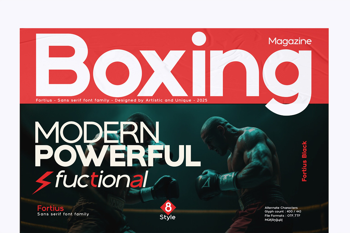 Fortius - Sans serif font family, a Sans Serif Font by Artistic & Unique (Photo 12 of 15)