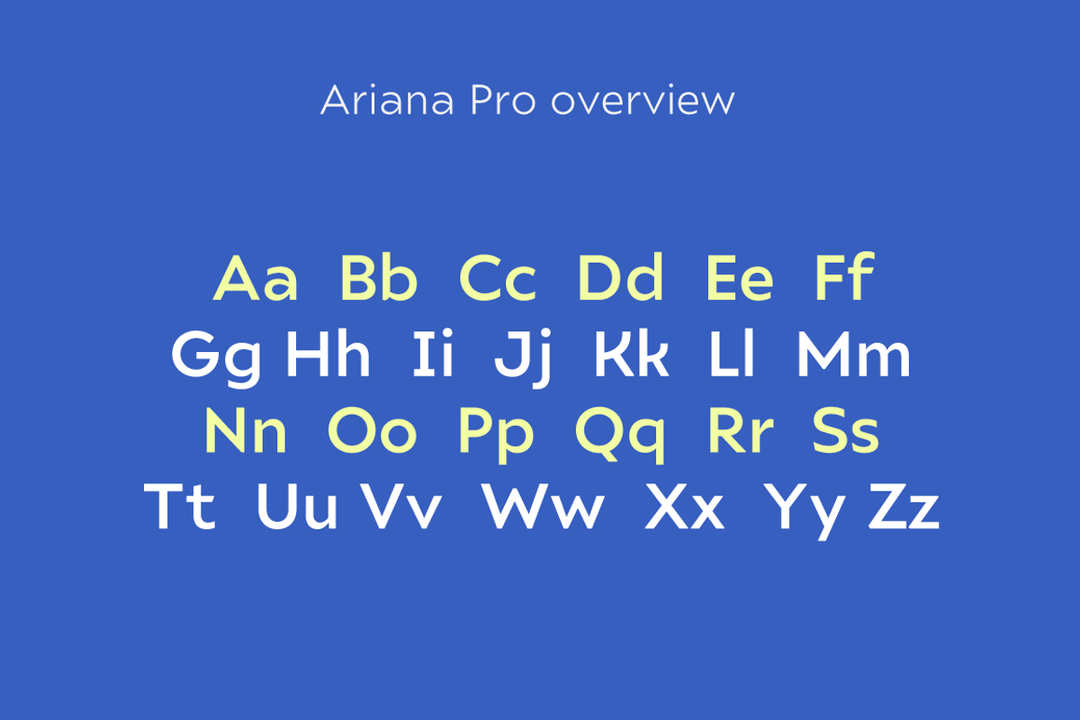 Ariana Pro font family preview 4