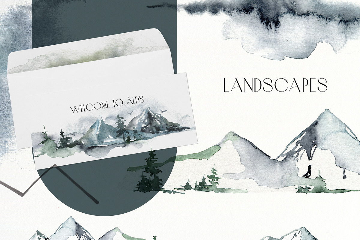 Foggy mountains forest Watercolor, an Illustration by Yuliya Derbisheva (Photo 3 of 13)