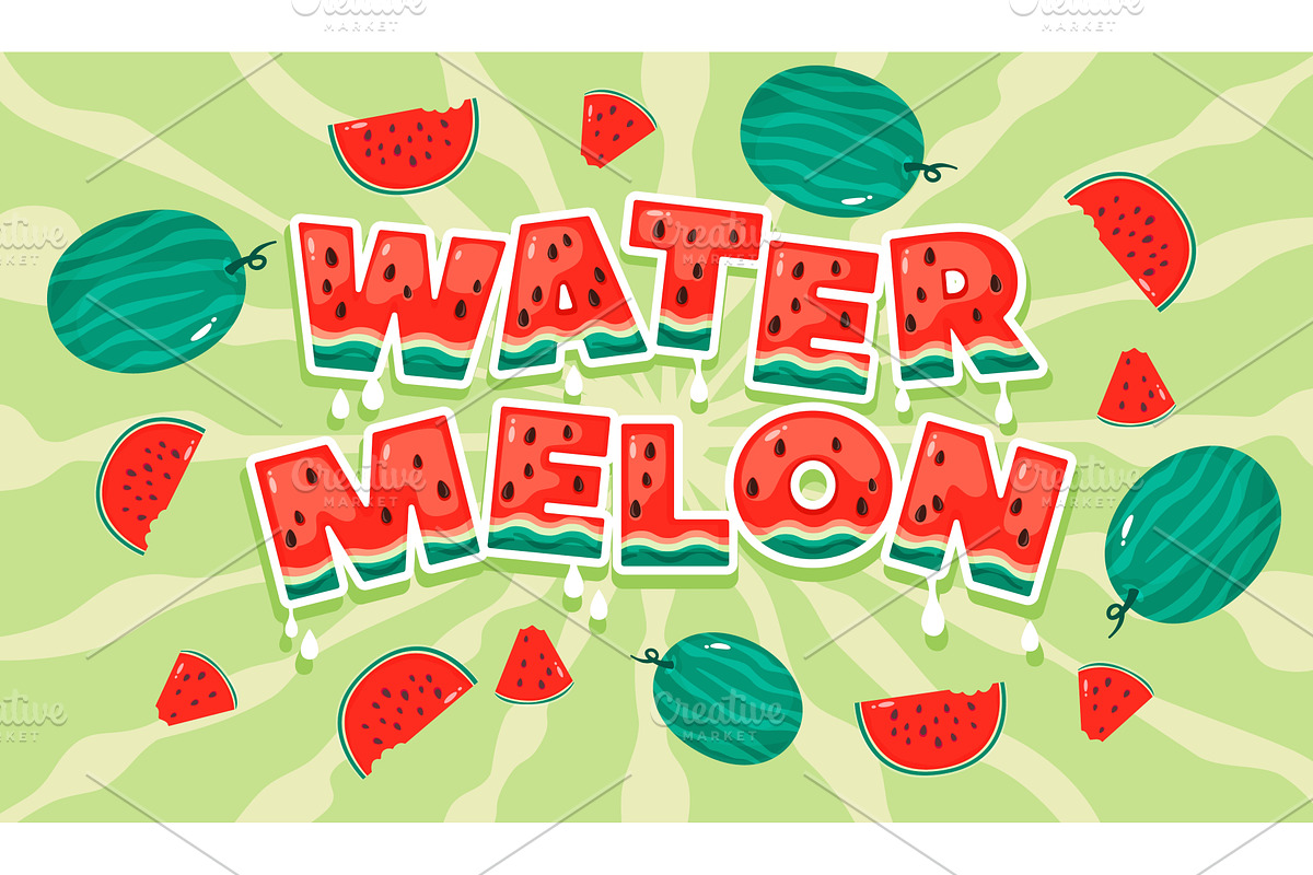 Summer watermelon poster. Juicy, a Food Illustration by YummyBuum