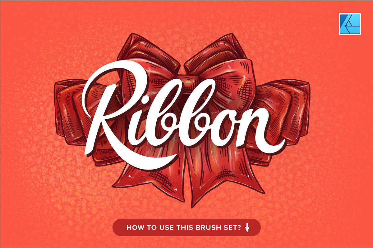 5 Ribbon Affinity Stamp Brushes, a Brush Add-On by Riveros Illustration (Photo 4 of 9)
