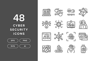 48 Cyber Security Icons