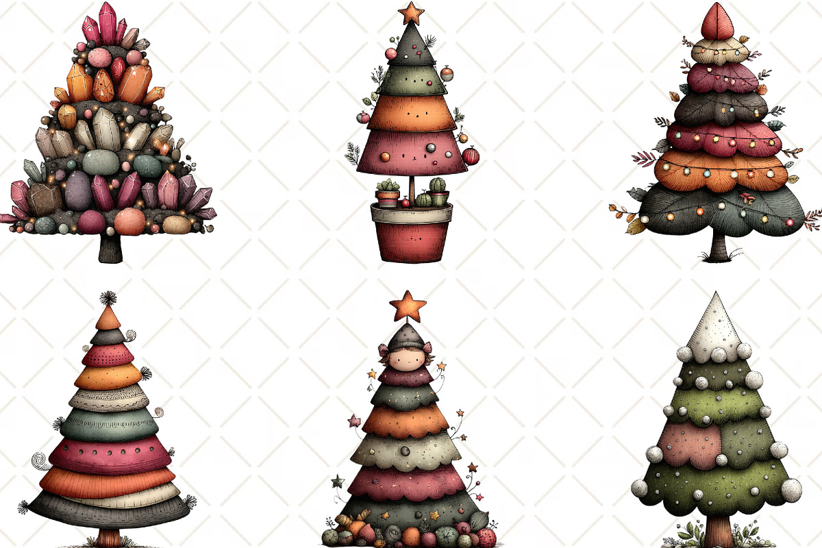 Christmas Tree Clipart, an Illustration by Black Bird Studio (Photo 4 of 6)
