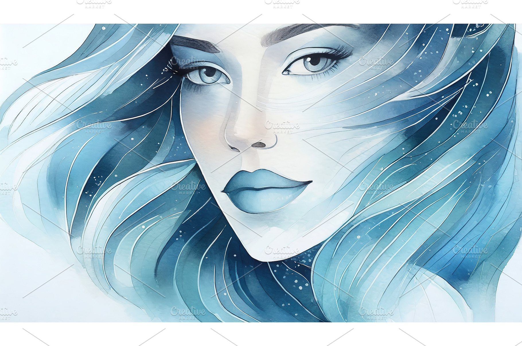 A watercolor-style portrait of a, an Arts & Entertainment Photo by Igor Tichonow