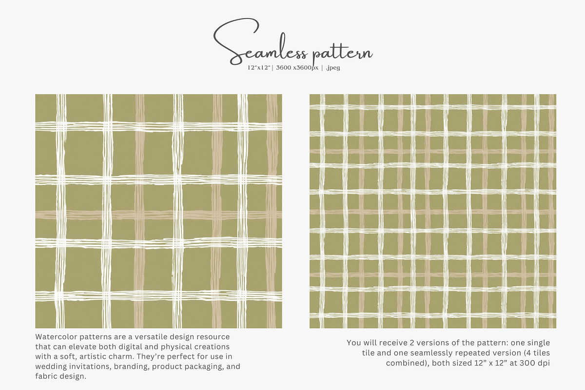 neutral plaid seamless pattern, a Decorative Illustration by Pink Studio Art (Photo 2 of 5)