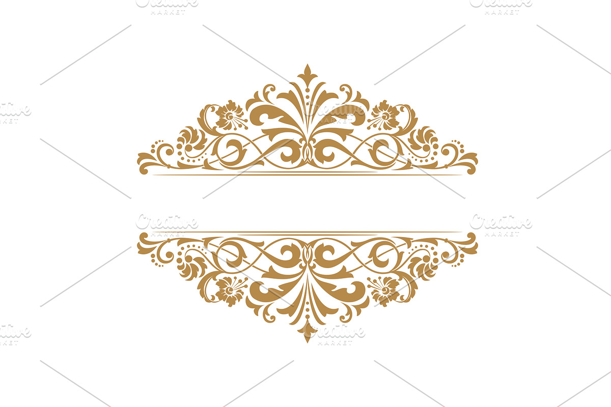 Vintage gold frame on a white, a Decorative Illustration by RODINA (Photo 1 of 3)