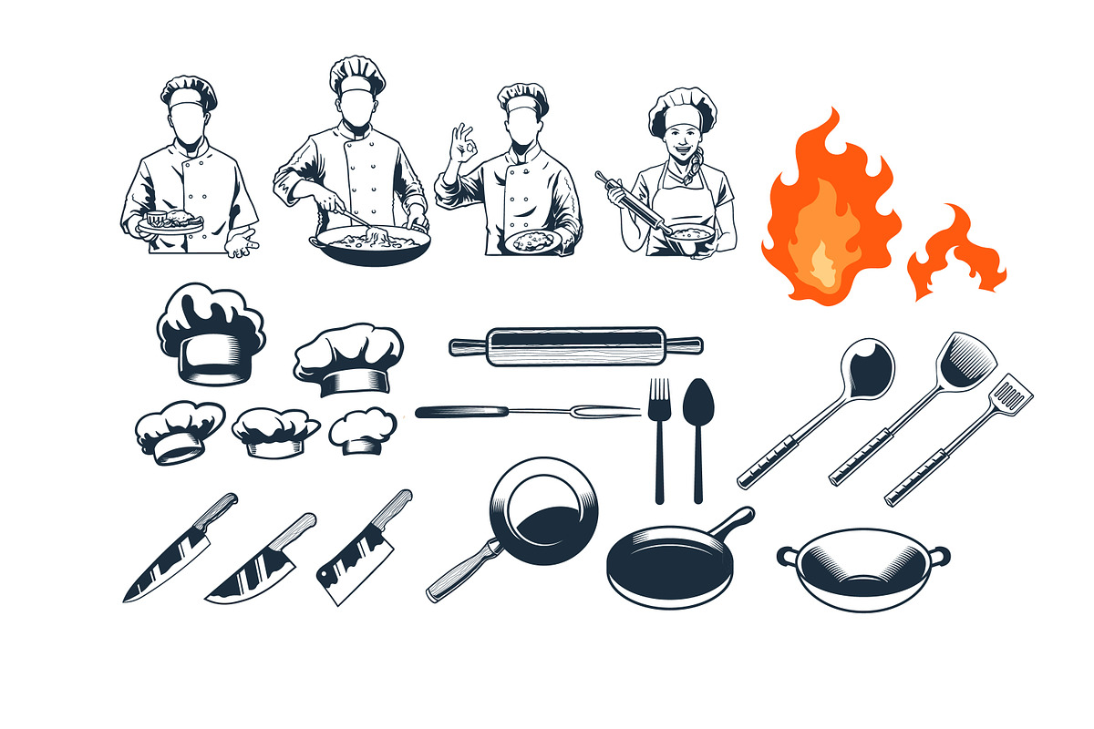 Cooking and Chef BUNDLE, a Food Illustration by grindstudio (Photo 4 of 5)