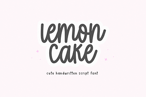 Lemon Cake | Cute Script Font, a Script Font by KA Designs