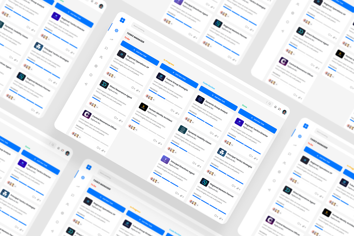 Task Manager Dashboard UI Kit, an UI Kit Template by iDoodle Studio
