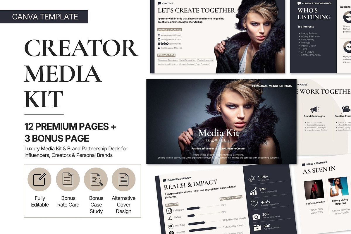 Media Kit Canva Template, a Brochure Template by Oshin Design (Photo 1 of 8)