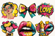 Pop Art Valentine Clipart Set, a Seasonal Illustration by Design Scotch (Thumbnail 5 of 9)