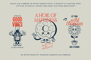 SALE! Retro Dream Family - 29 Fonts