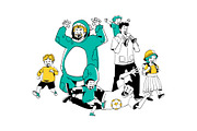 Father & Children Illustration, a Person Illustration by SLAB! Design (Thumbnail 2 of 3)