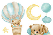 Watercolor bear clipart. Baby bears, an Animal Illustration by Natalya_Mona_Art (Thumbnail 7 of 10)