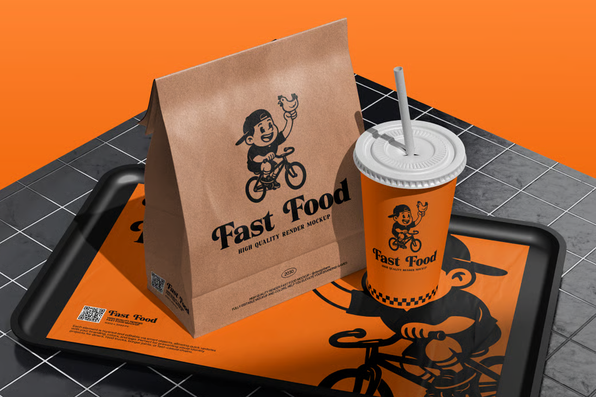 Fast Food Branding Kit Mockup, a Packaging Mockup by graphicsauce (Photo 4 of 4)