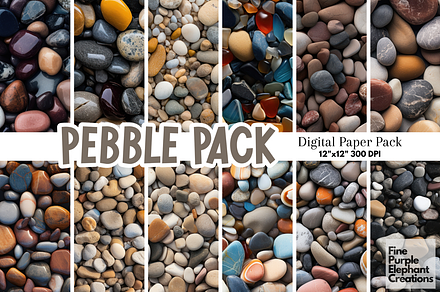 Beach Pebble Rocks Texture Paper, a Texture Graphic by Fine Purple Elephant