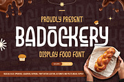 Badockery - Display Food Font, a Sans Serif Font by trabaskriya (Thumbnail 1 of 10)