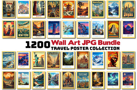 Travel Poster Wall Art Bundle, a Wallpaper Photo by Chipshpow Graphics
