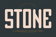 Stone - Condensed Font, a Script Font by Alpaprana (Thumbnail 1 of 9)