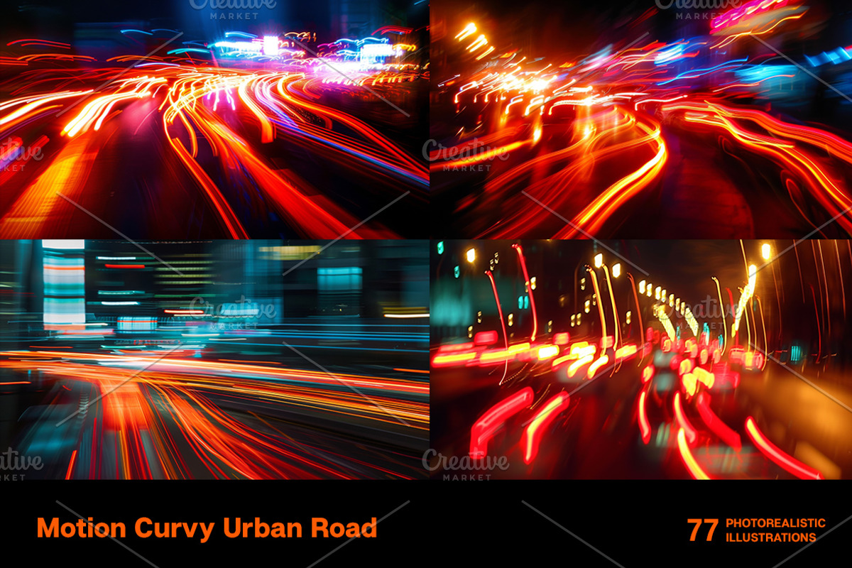 Motion Curvy Urban Roads. 77 images, an Abstract Photo by Handmadefont (Photo 6 of 15)
