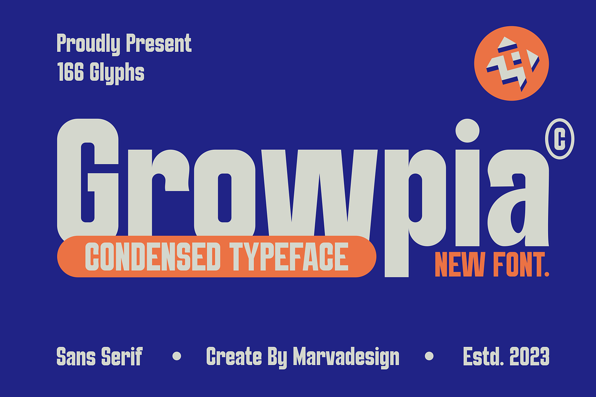 Growpia - A Modern Condensed Font, a Sans Serif Font by Marvadesign (Photo 1 of 7)