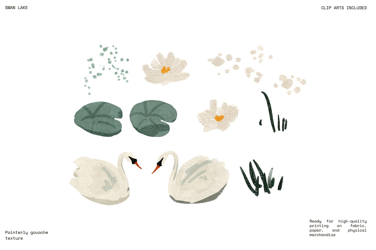 Swan Lake Seamless Pattern, a Pattern Graphic by PaperJamLab (Photo 6 of 7)