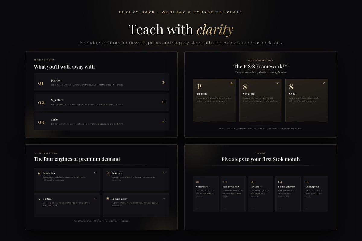 Webinar & Course PowerPoint Template, a Presentation Template by Deck Atelier (Photo 5 of 13)