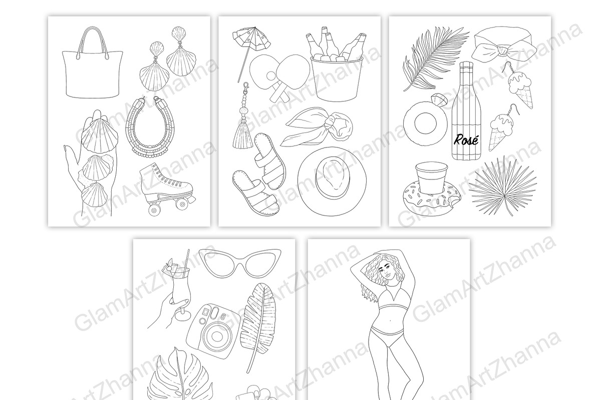 Coloring Book Summer 1, a Person Illustration by GlamArtZhanna (Photo 5 of 8)