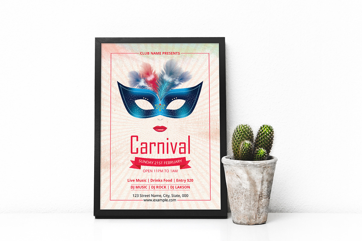 Carnival Party Invitation Flyer, an Invitation Template by retrographix (Photo 1 of 2)
