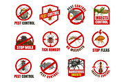 Pest control icons, vector signs, an Animal Illustration by Vector ...