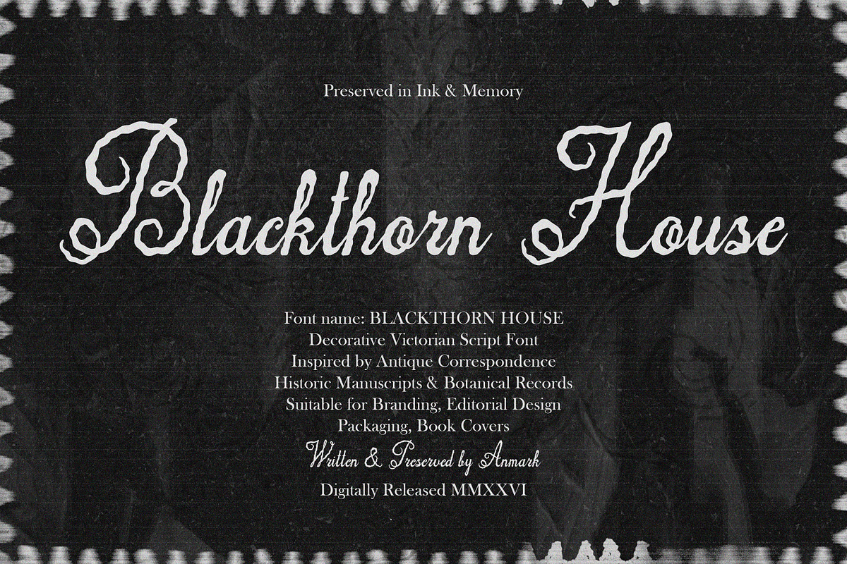 Blackthorn House Vintage Gothic Font, a Script Font by AnMark (Photo 1 of 10)